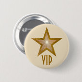 "Gold" Star "VIP"-knoppencrème Ronde Button 5,7 Cm (Voorkant /achterkant)