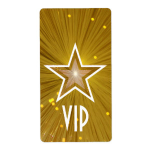Gold Star 'VIP'-label grote witte tekst Etiket