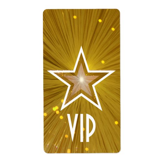 Gold Star 'VIP'-label grote witte tekst Etiket (Voorkant)