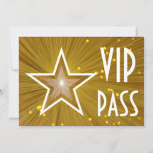 Gold Star 'VIP PASS' horizontaal wit achterzijde