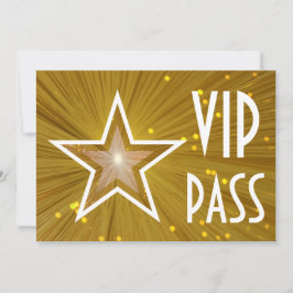 Gold Star 'VIP PASS' horizontaal wit achterzijde Kaart