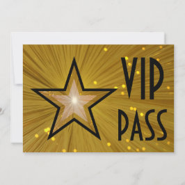 Gold Star 'VIP PASS' horizontale zwarte achterzijd Kaart