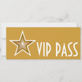 Gold Star 'VIP PASS' uitnodiging goud lang (Voorkant)