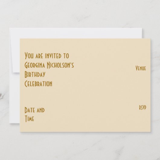 Gold Star 'VIP PASS'-uitnodiging, horizontaal Kaart (Achterkant)