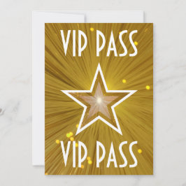 Gold Star 'VIP PASS'-uitnodiging wit Kaart