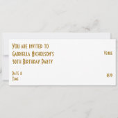 Gold Star 'VIP PASS'-uitnodiging, wit lang Kaart (Achterkant)