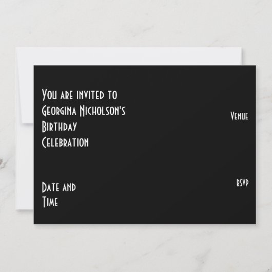 Gold Star 'VIP PASS'-uitnodiging zwart horizontaal Kaart (Achterkant)