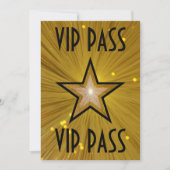 Gold Star 'VIP PASS'-uitnodiging zwart Kaart (Voorkant)