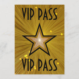Gold Star 'VIP PASS'-uitnodiging zwart Kaart
