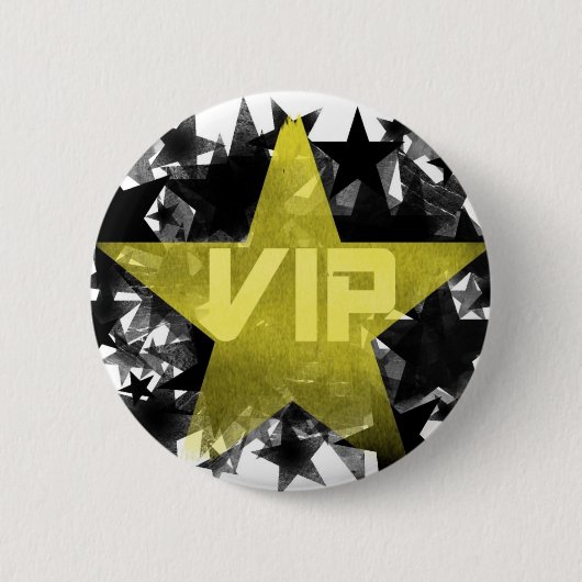 Gold Star VIP Ronde Button 5,7 Cm (Voorkant)