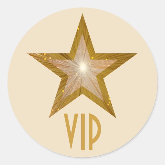 "Gold" Star VIP ronde sticker (Voorkant)