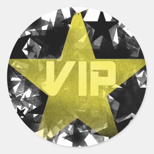 Gold Star VIP Ronde Sticker (Voorkant)