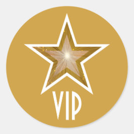 "Gold" Star VIP-ronde sticker geel
