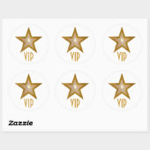 "Gold" Star VIP ronde sticker wit (Vel)