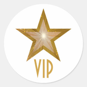 "Gold" Star VIP-ronde sticker wit