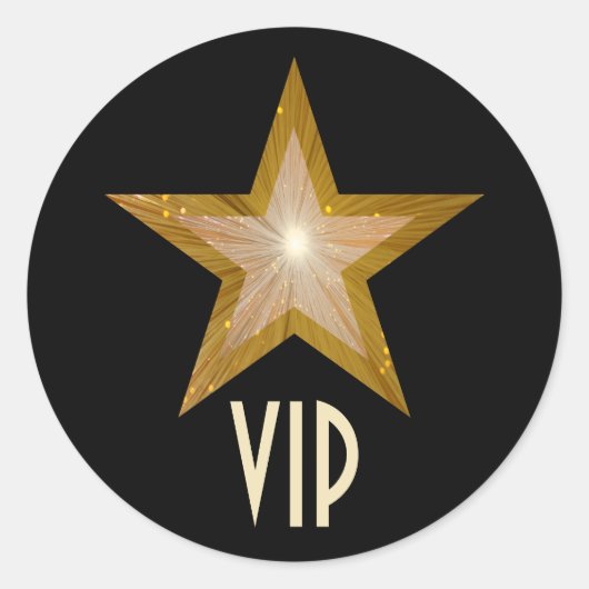 "Gold" Star VIP ronde sticker zwart (Voorkant)