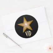 "Gold" Star VIP ronde sticker zwart (Envelop)