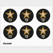 "Gold" Star VIP ronde sticker zwart (Vel)