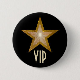 'Gold' Star 'VIP'-toets zwart Ronde Button 5,7 Cm