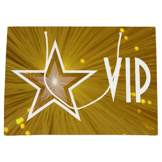 Gold Star VIP wit groot Large Cadeautasje (Voorkant)