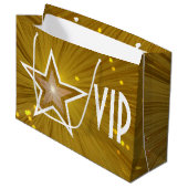 Gold Star VIP wit groot Large Cadeautasje (Voorkant Gekanteld)