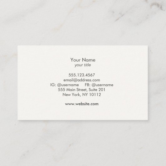 Gold Star Visitekaartje (Achterkant)