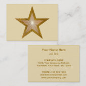 Gold Star-visitekaartje, chubby crème Visitekaartje (Voorkant / Achterkant)