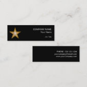 Gold Star-visitekaartje met zwarte achtergrond Mini Visitekaartje (Voorkant / Achterkant)