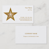 Gold Star-visitekaartje, witte ster Visitekaartje (Voorkant / Achterkant)