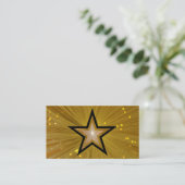 Gold Star-visitekaartje zwart terug Visitekaartje (Staand voorkant)