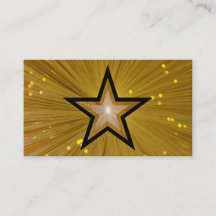 Gold Star-visitekaartje zwart terug