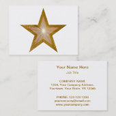 Gold Star-visitekaartje, zwart-wit Visitekaartje (Voorkant / Achterkant)