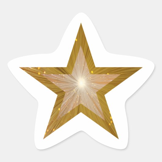 Gold Star-vorm sticker wit (Voorkant)