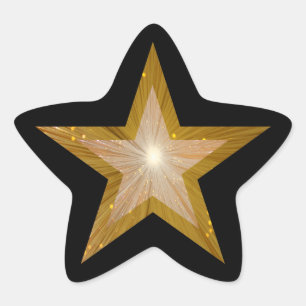 Gold Star-vorm sticker zwart
