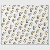 Gold Star Vrolijk Kerstfeest Cadeaupapier (Vlak)