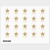 Gold Star 'Well done!' ronde sticker wit (Vel)