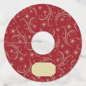 Gold Star wervelpatroon Wijnglaslabel (Voorkant)