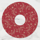 Gold Star wervelpatroon Wijnglaslabel (Achterkant)