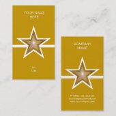 Gold Star White line visitekaartje goud verticaal (Voorkant / Achterkant)