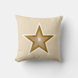 "Gold" Star White square white back Kussen
