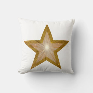 'Gold' Star White 'Text' gooi kussen vierkant