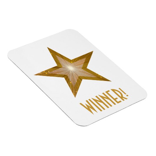 'Gold' Star 'Winner' flexibele magneet wit (Rechterzijde)
