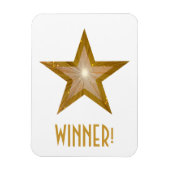 'Gold' Star 'Winner' flexibele magneet wit (Verticaal)