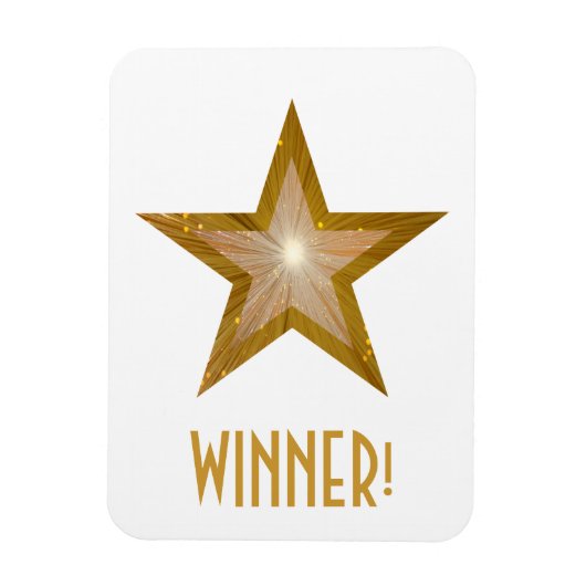 'Gold' Star 'Winner' flexibele magneet wit (Verticaal)