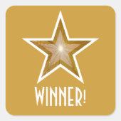 Gold Star 'WINNER': gele sticker (Voorkant)