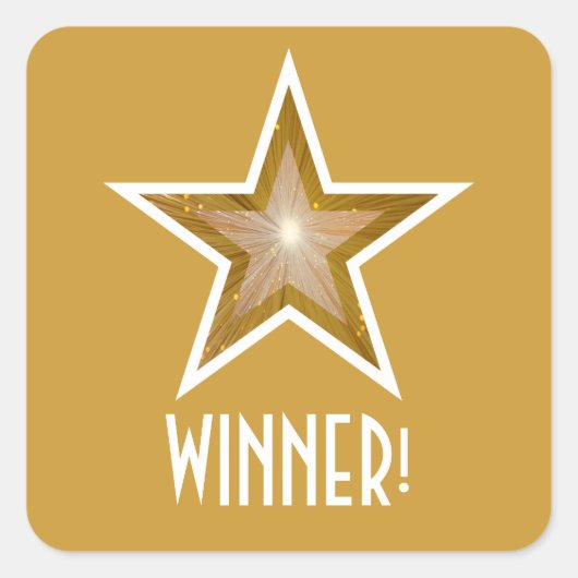 Gold Star 'WINNER': gele sticker (Voorkant)