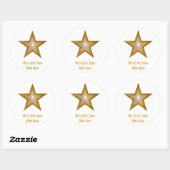 "Gold" Star 'With Love From' ronde sticker wit (Vel)