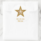 "Gold" Star 'With Love From' ronde sticker wit (Tas)