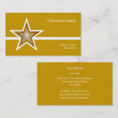 Gold Star witte lijn visitekaartsjabloon goud Visitekaartje (Voorkant / Achterkant)