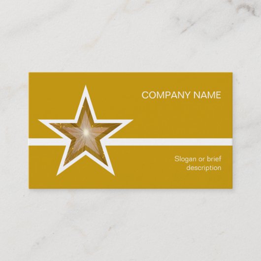 Gold Star witte lijn visitekaartsjabloon goud Visitekaartje (Voorkant)